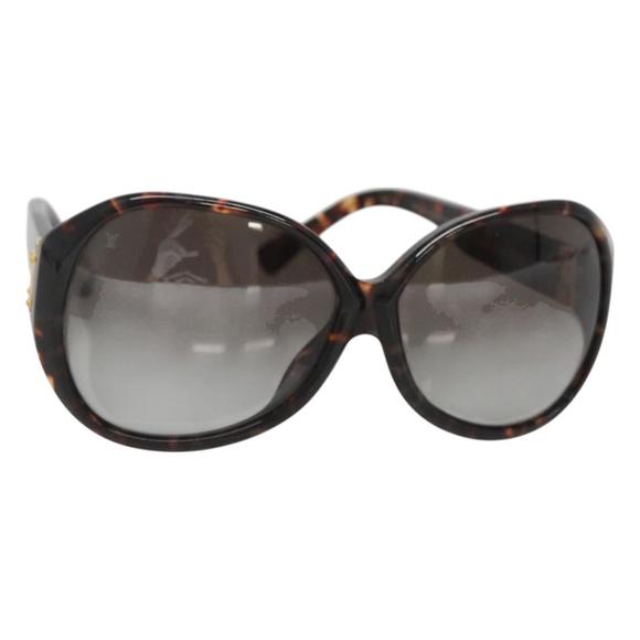 LOUIS VUITTON Sunglasses plastic Brown LV Auth bs25675